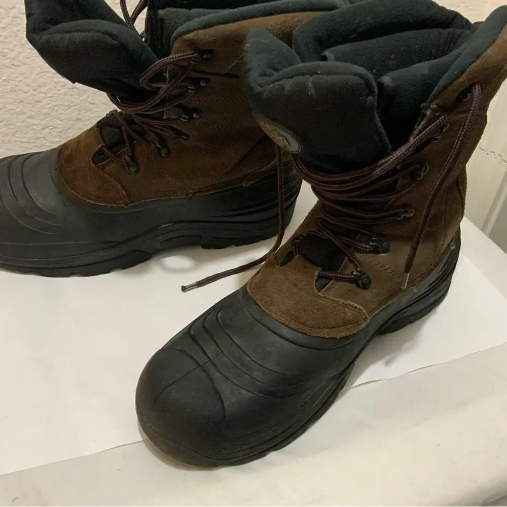 Quest brown and black leather duck boots size 12